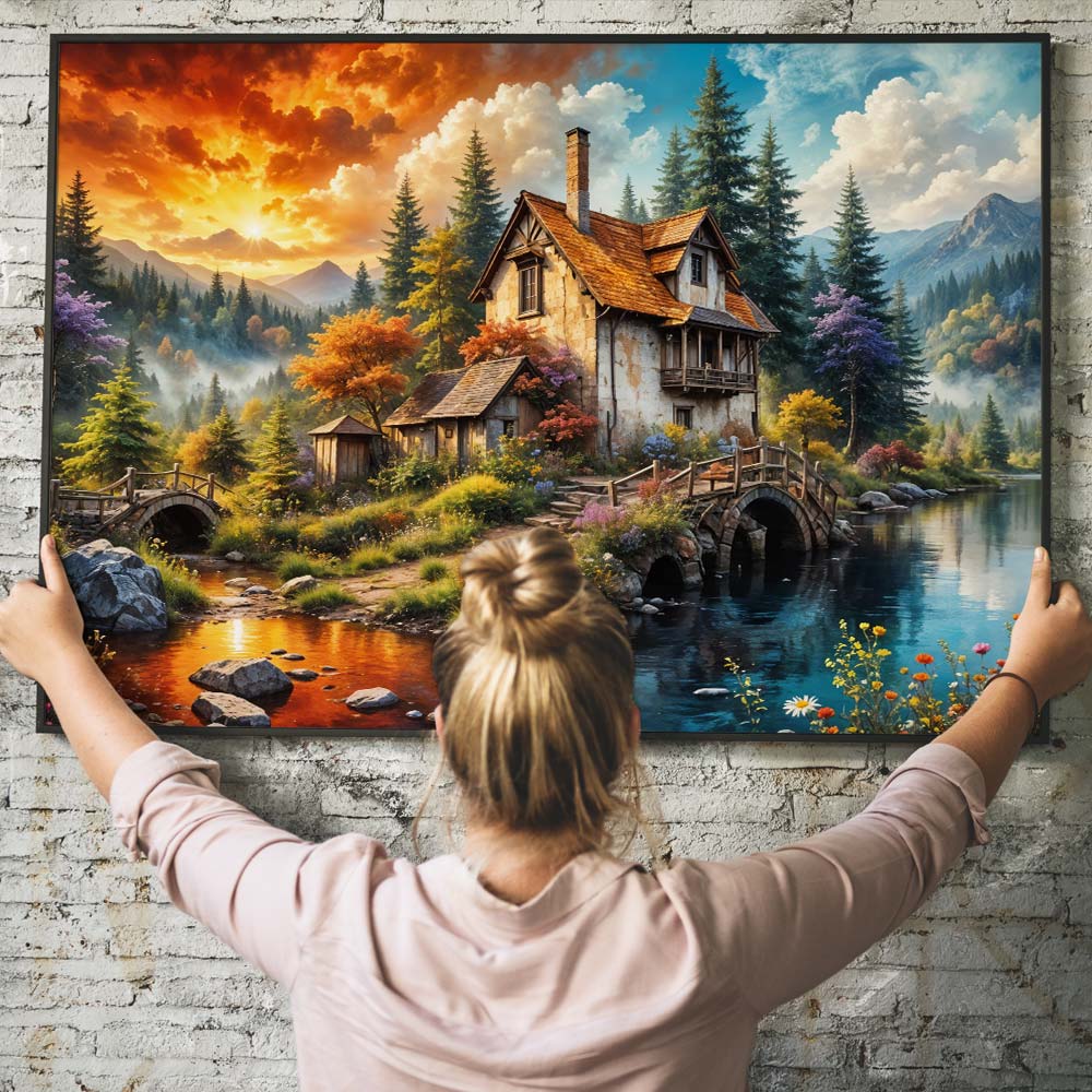 5D Diamond Painting – Cottage of Eternal Seasons Unique-Diamond
