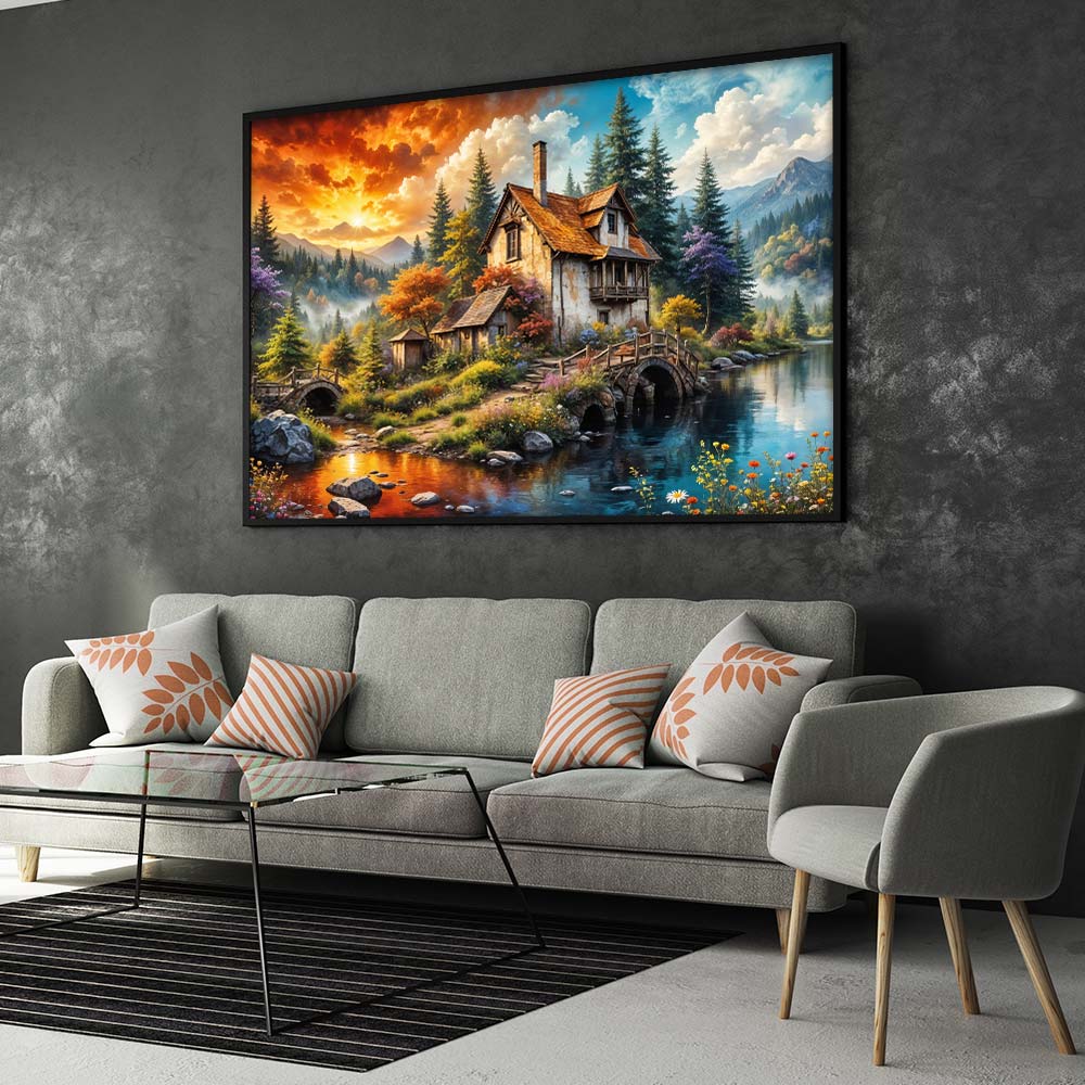 5D Diamond Painting – Cottage of Eternal Seasons Unique-Diamond