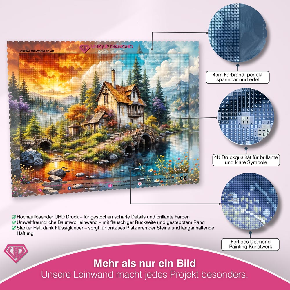 5D Diamond Painting – Cottage of Eternal Seasons Unique-Diamond
