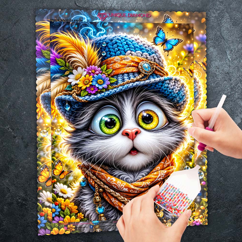 5D Diamond Painting – Curious Cat