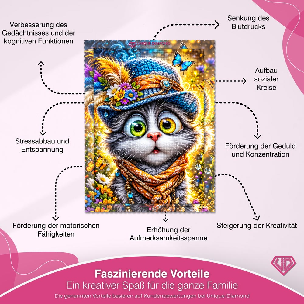 5D Diamond Painting – Curious Cat