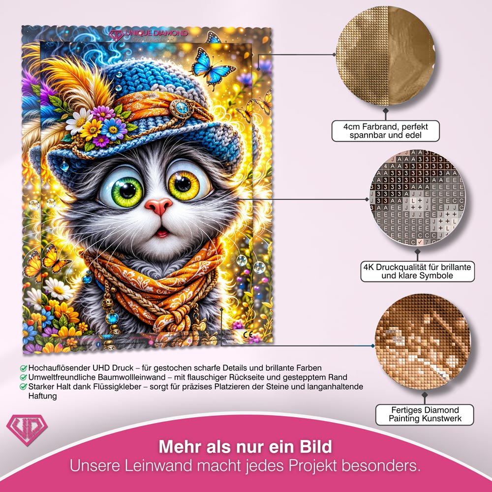 5D Diamond Painting – Curious Cat