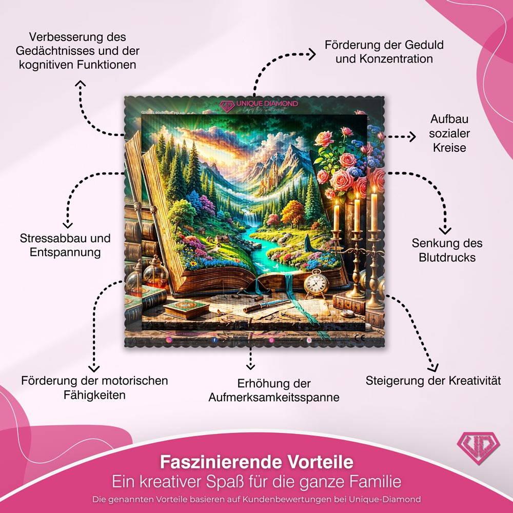 5D Diamond Painting – Das Buch der Fantasie Unique-Diamond
