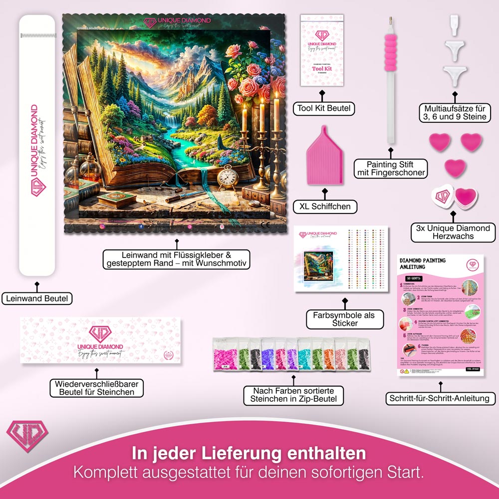 5D Diamond Painting – Das Buch der Fantasie Unique-Diamond