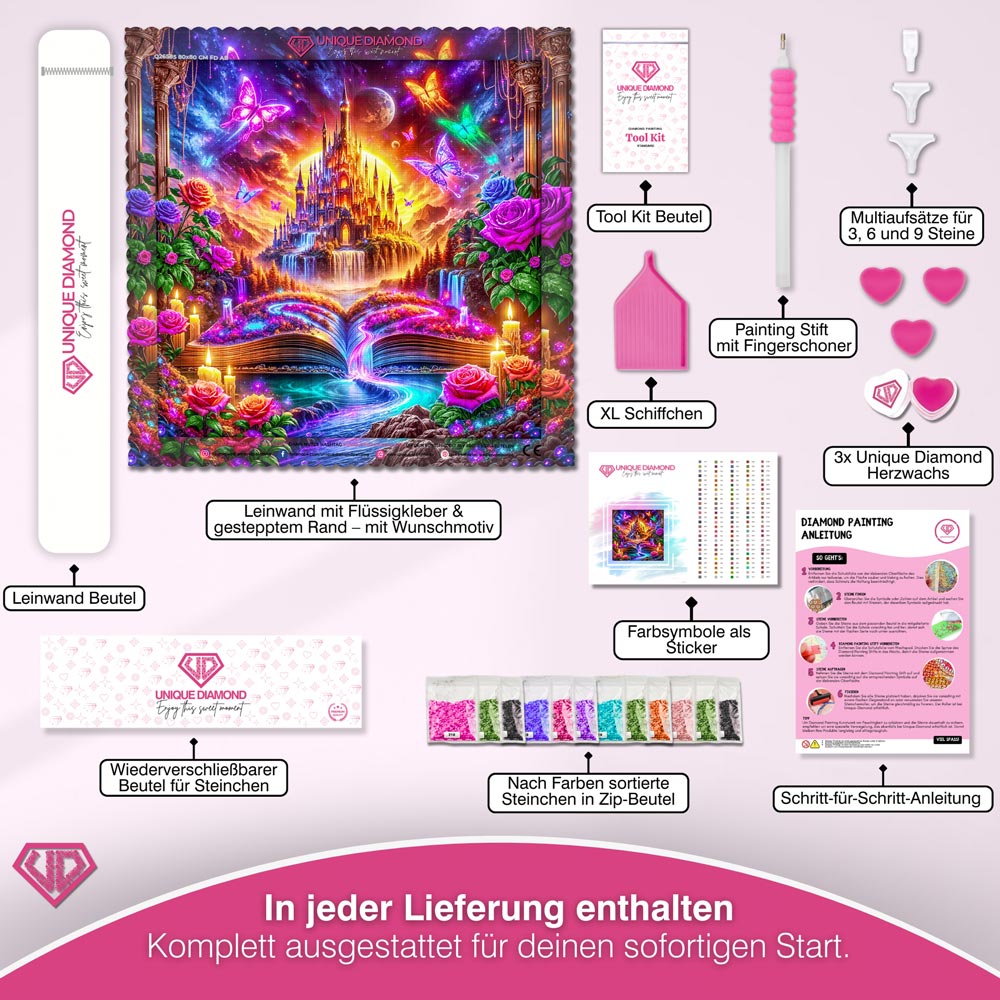 5D Diamond Painting – Das Märchenschloss der Träume Unique-Diamond