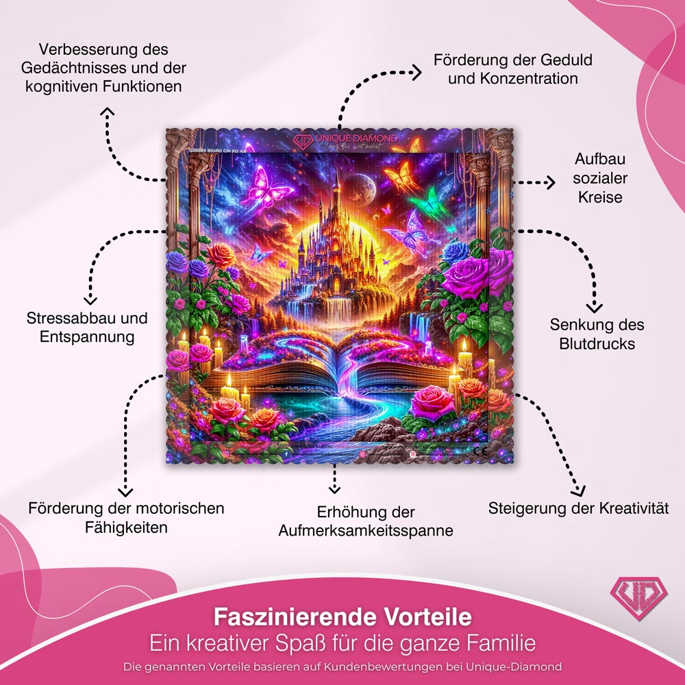 5D Diamond Painting – Das Märchenschloss der Träume Unique-Diamond