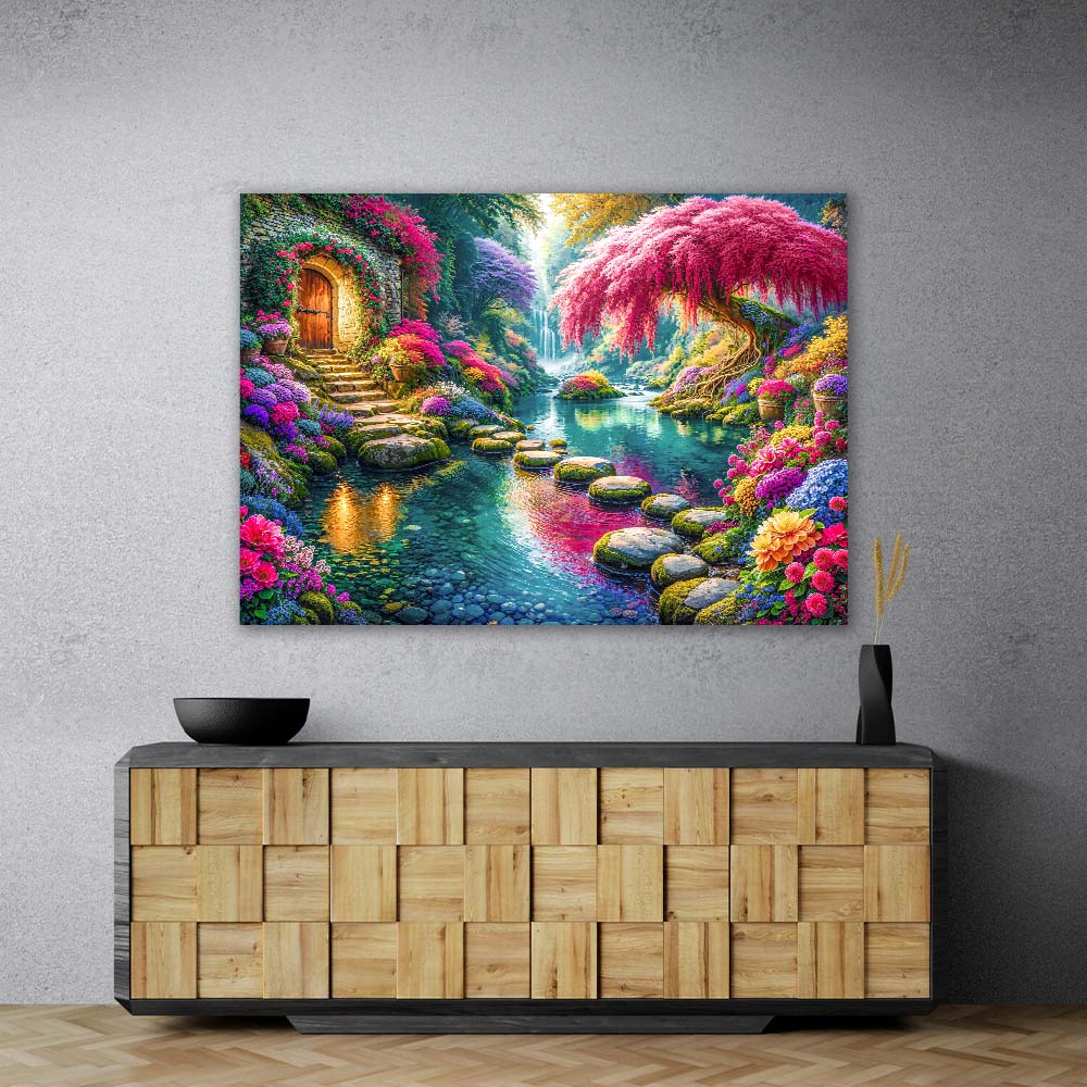 5D Diamond Painting – Das verborgene Blütenparadies, Unique-Diamond