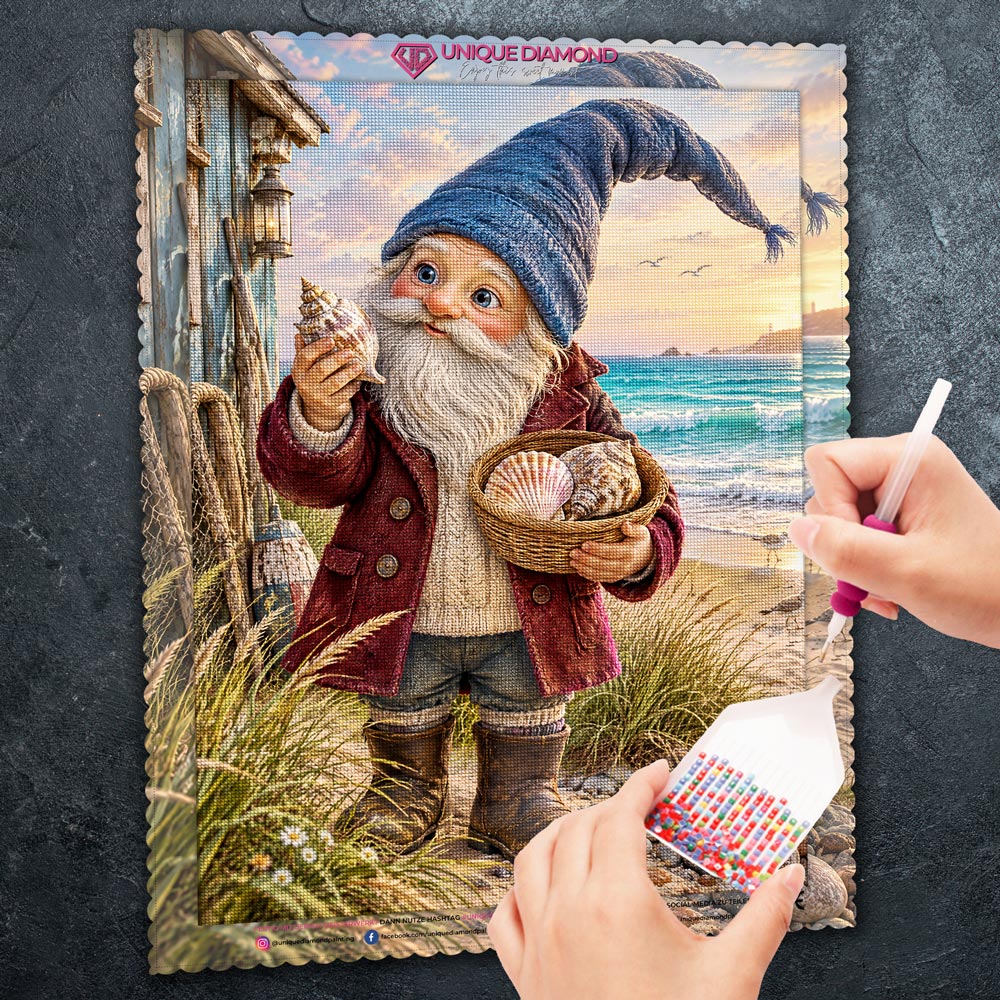 5D Diamond Painting – Der Muschelschatz des Küstenwichtels