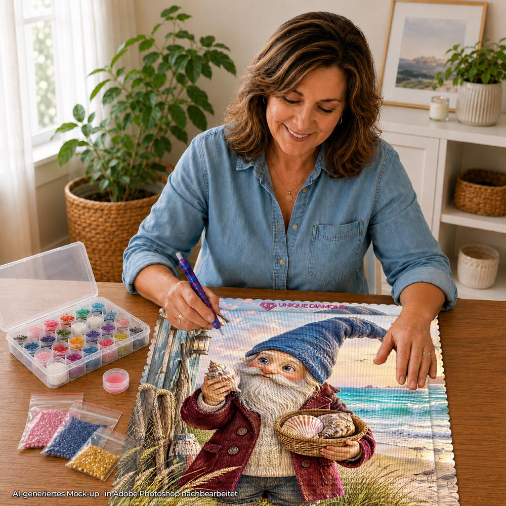 5D Diamond Painting – Der Muschelschatz des Küstenwichtels
