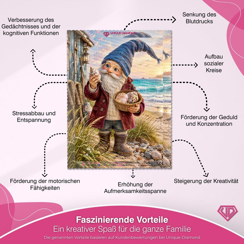 5D Diamond Painting – Der Muschelschatz des Küstenwichtels