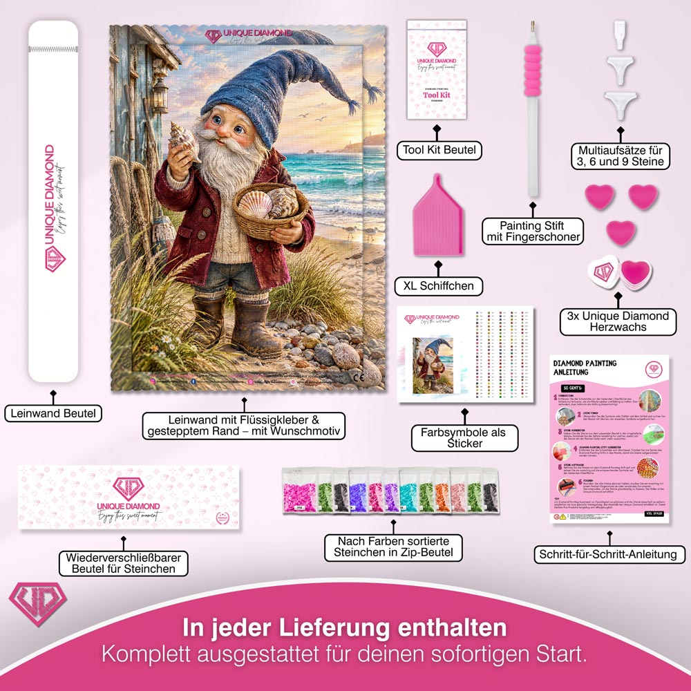 5D Diamond Painting – Der Muschelschatz des Küstenwichtels
