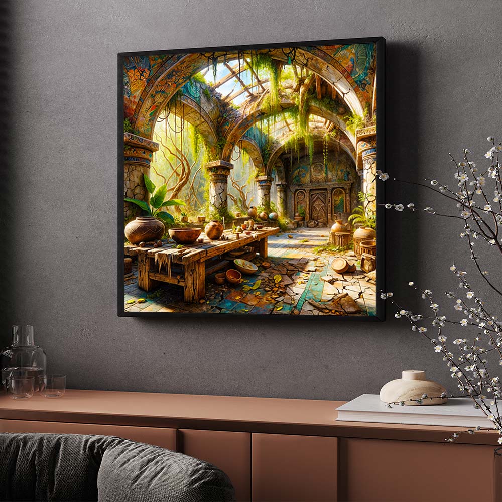 5D Diamond Painting – Der vergessene Tempel der Natur Unique-Diamond