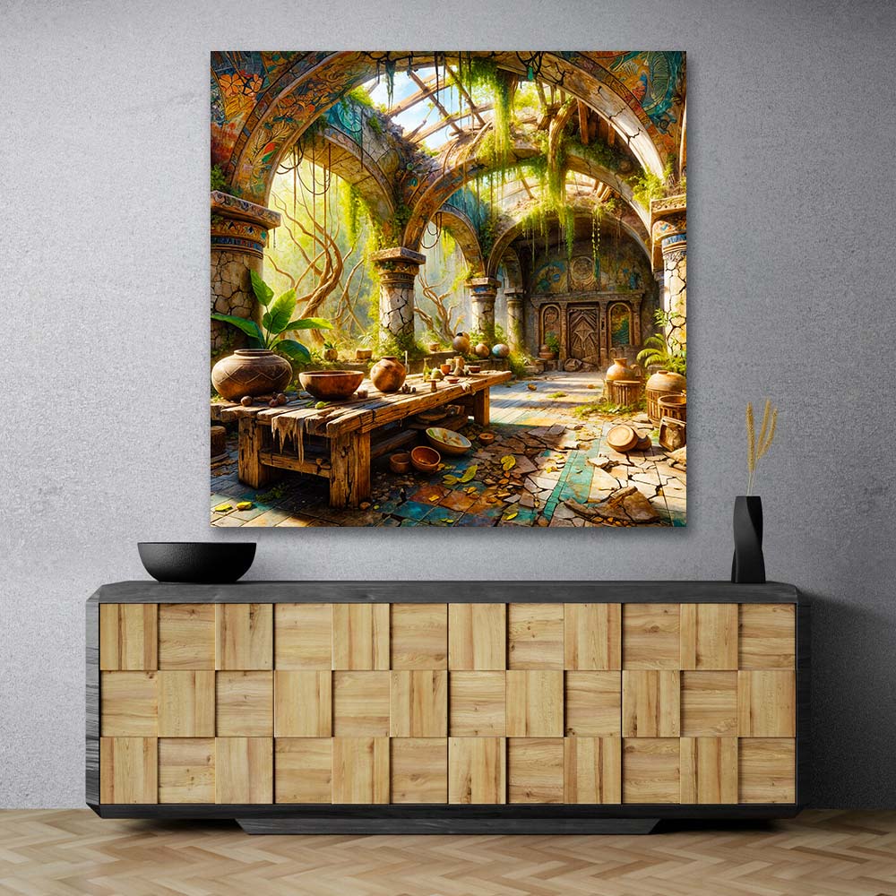 5D Diamond Painting – Der vergessene Tempel der Natur Unique-Diamond