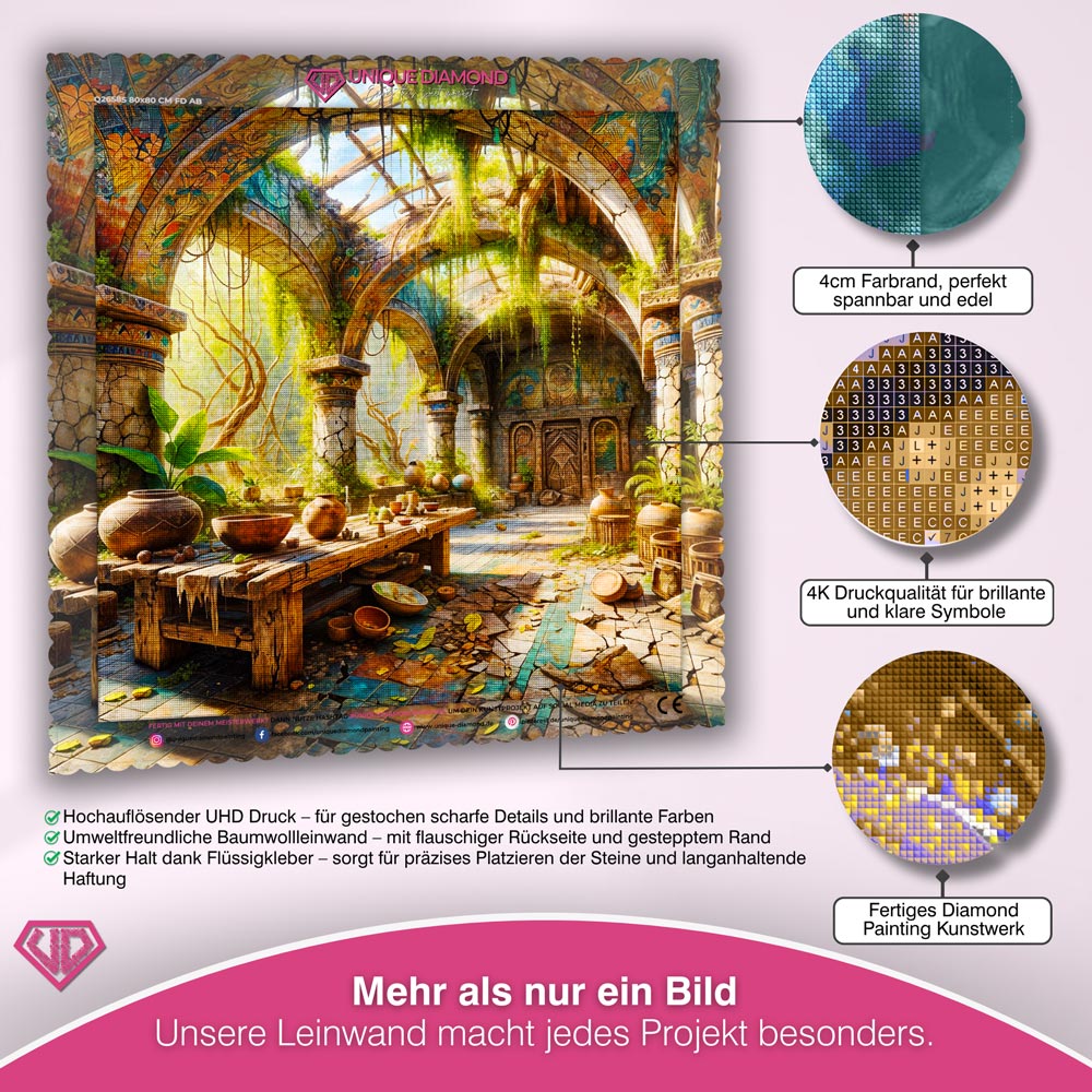 5D Diamond Painting – Der vergessene Tempel der Natur Unique-Diamond