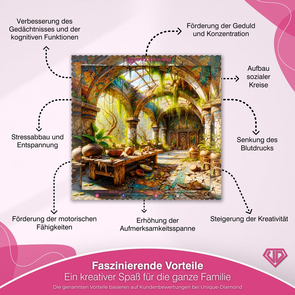 5D Diamond Painting – Der vergessene Tempel der Natur Unique-Diamond