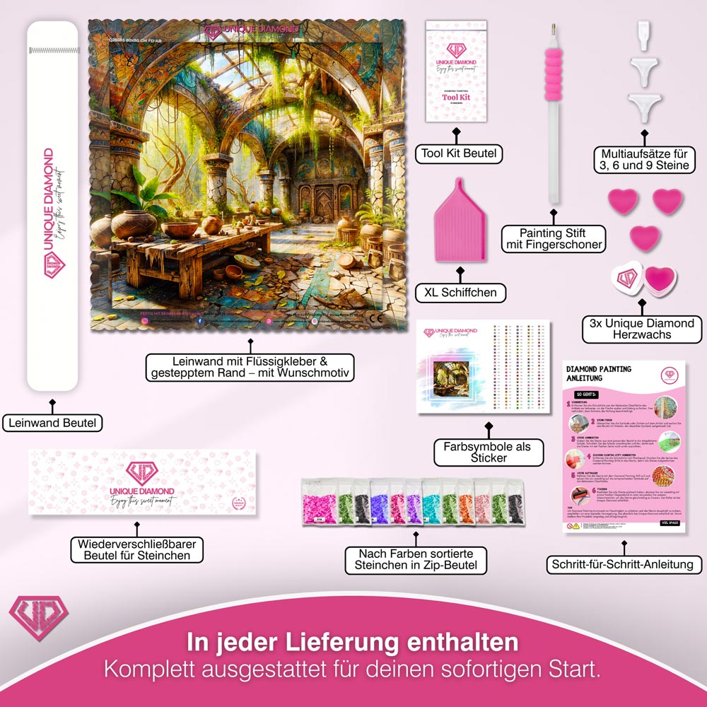 5D Diamond Painting – Der vergessene Tempel der Natur Unique-Diamond