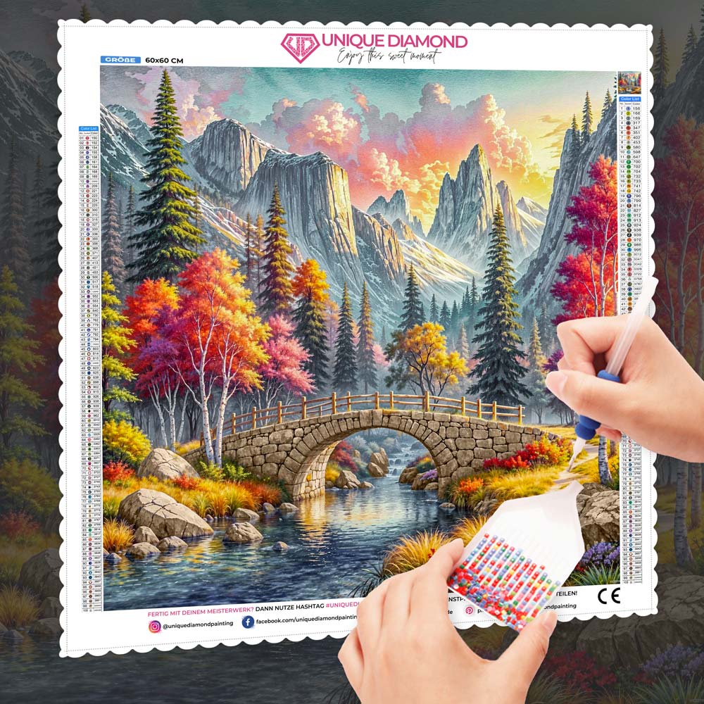 5D Diamond Painting – Die Brücke von Eldarhain, Unique-Diamond