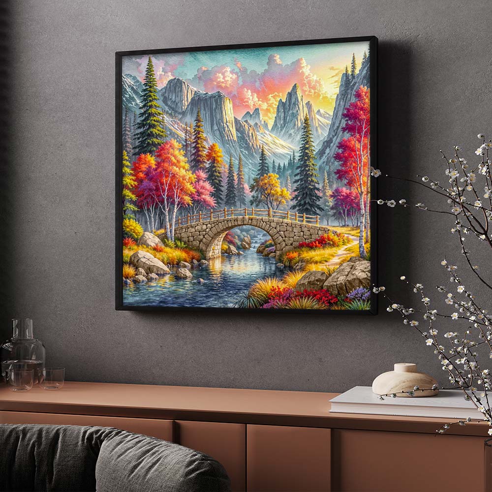 5D Diamond Painting – Die Brücke von Eldarhain, Unique-Diamond