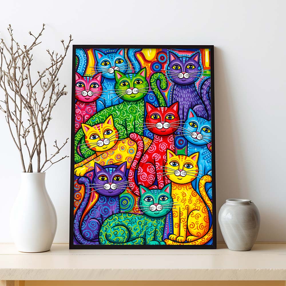 5D Diamond Painting – Die Katzenbande von Colorino Unique-Diamond