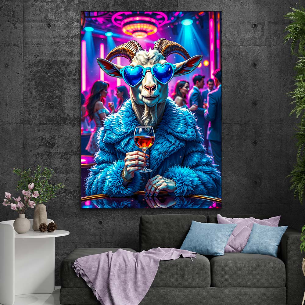 5D Diamond Painting – Disco Goat mit 100 Farben, Unique-Diamond