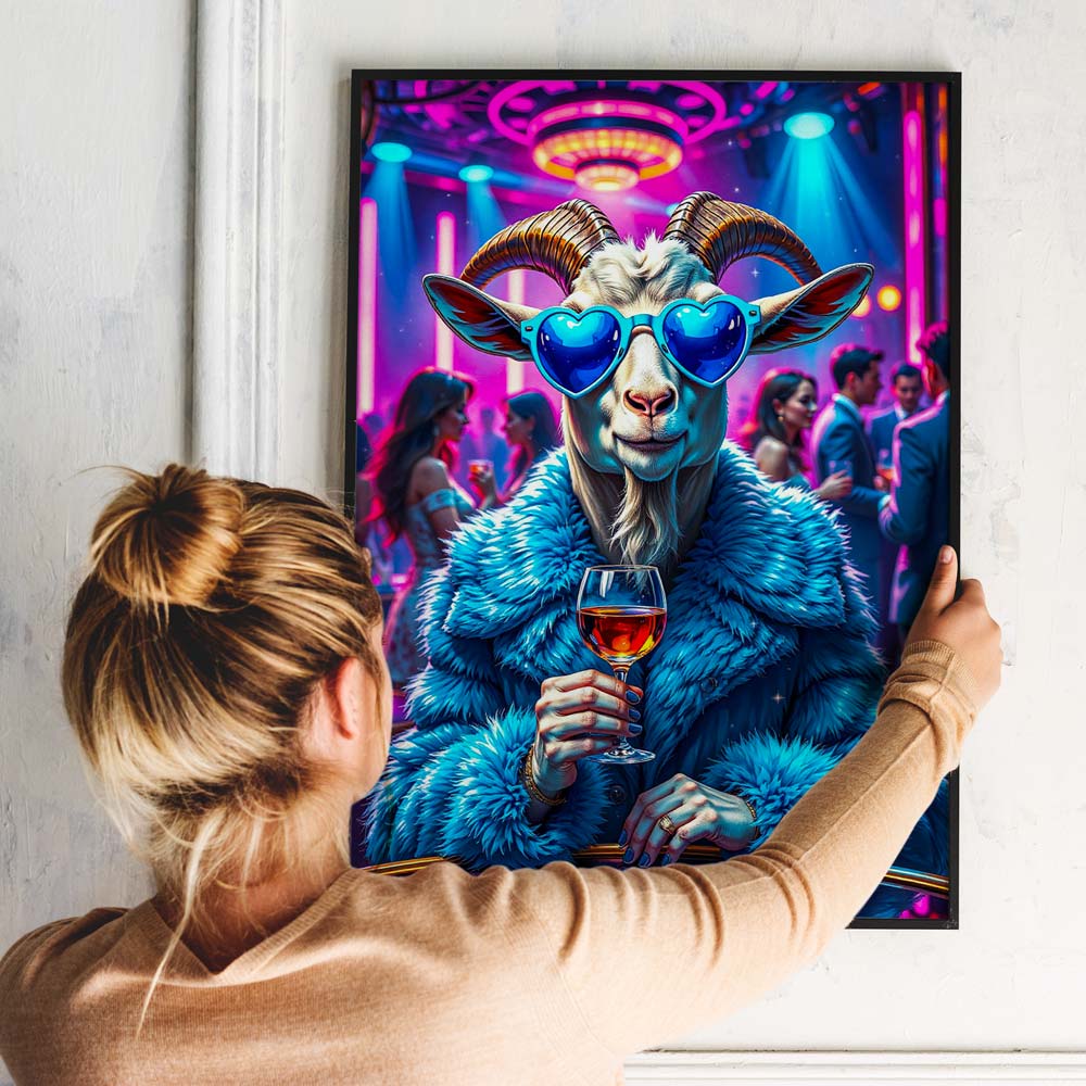 5D Diamond Painting – Disco Goat mit 100 Farben, Unique-Diamond