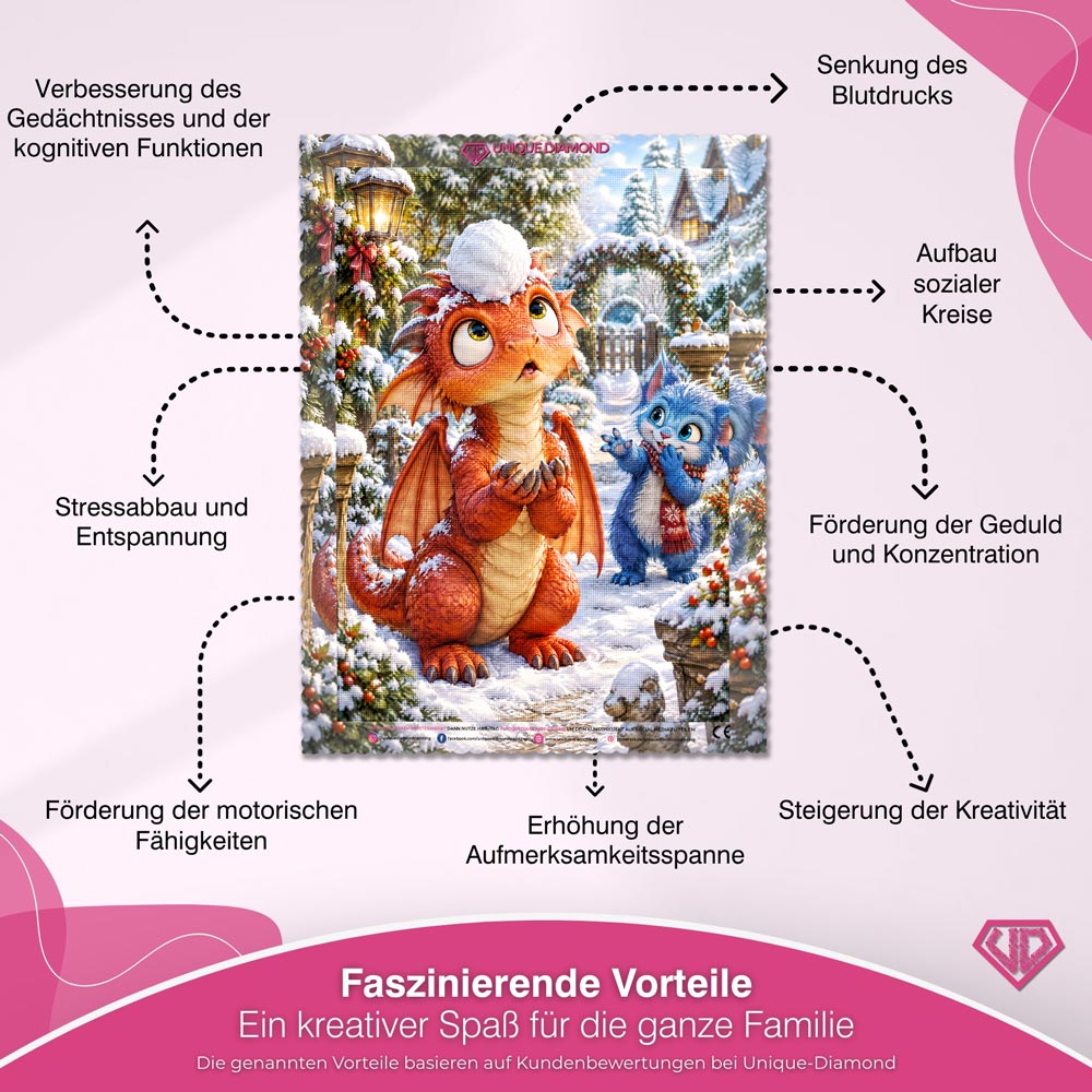 5D Diamond Painting – Drachenstarker Schneeballstreich