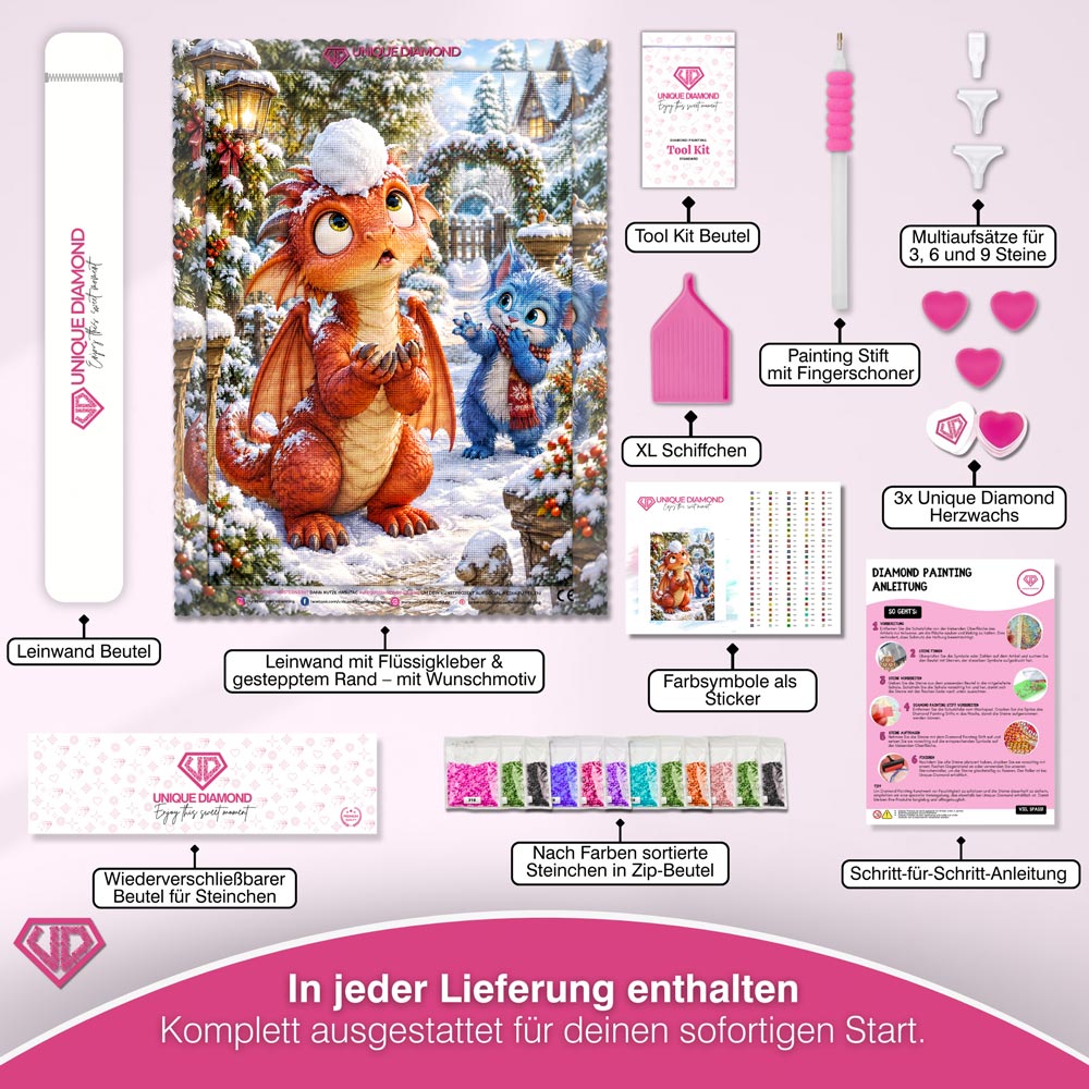 5D Diamond Painting – Drachenstarker Schneeballstreich