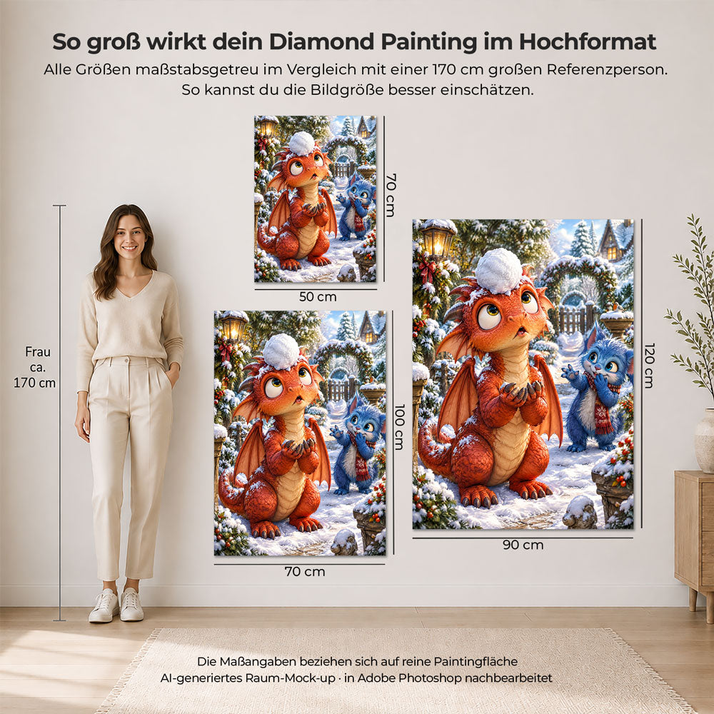 5D Diamond Painting – Drachenstarker Schneeballstreich