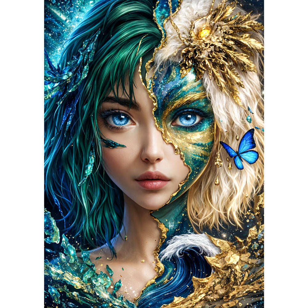 5D Diamond Painting – Dual Soul Enchantress, Unique-Diamond