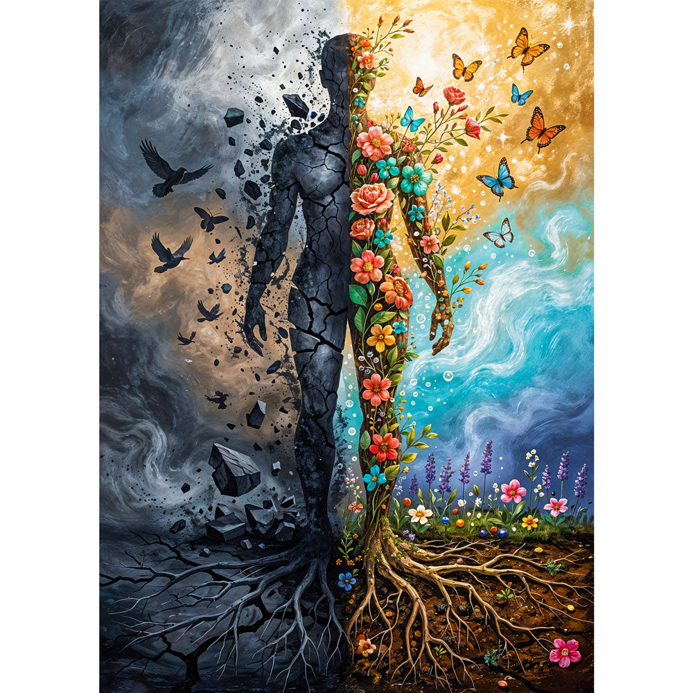 5D Diamond Painting – Dualität des Lebens, Unique-Diamond