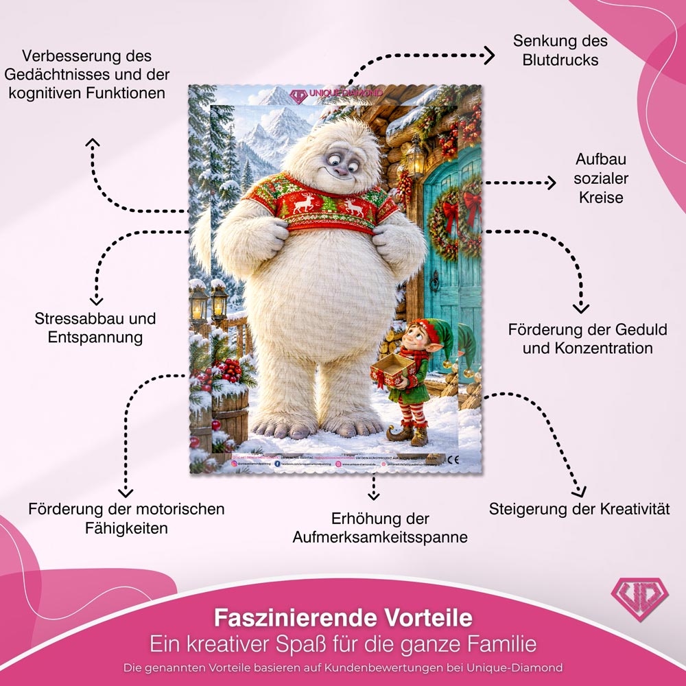 5D Diamond Painting – Ein Weihnachtspulli für den Yeti