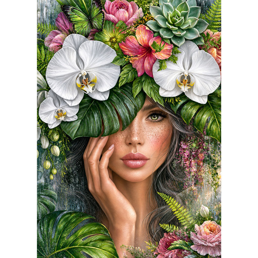 5D Diamond Painting – Elara im Garten der Orchideen | Unique Diamond