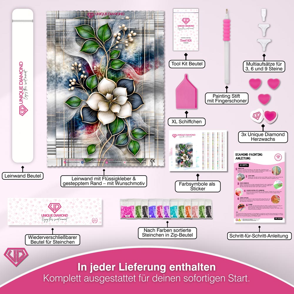5D Diamond Painting – Elara im Seidengarten