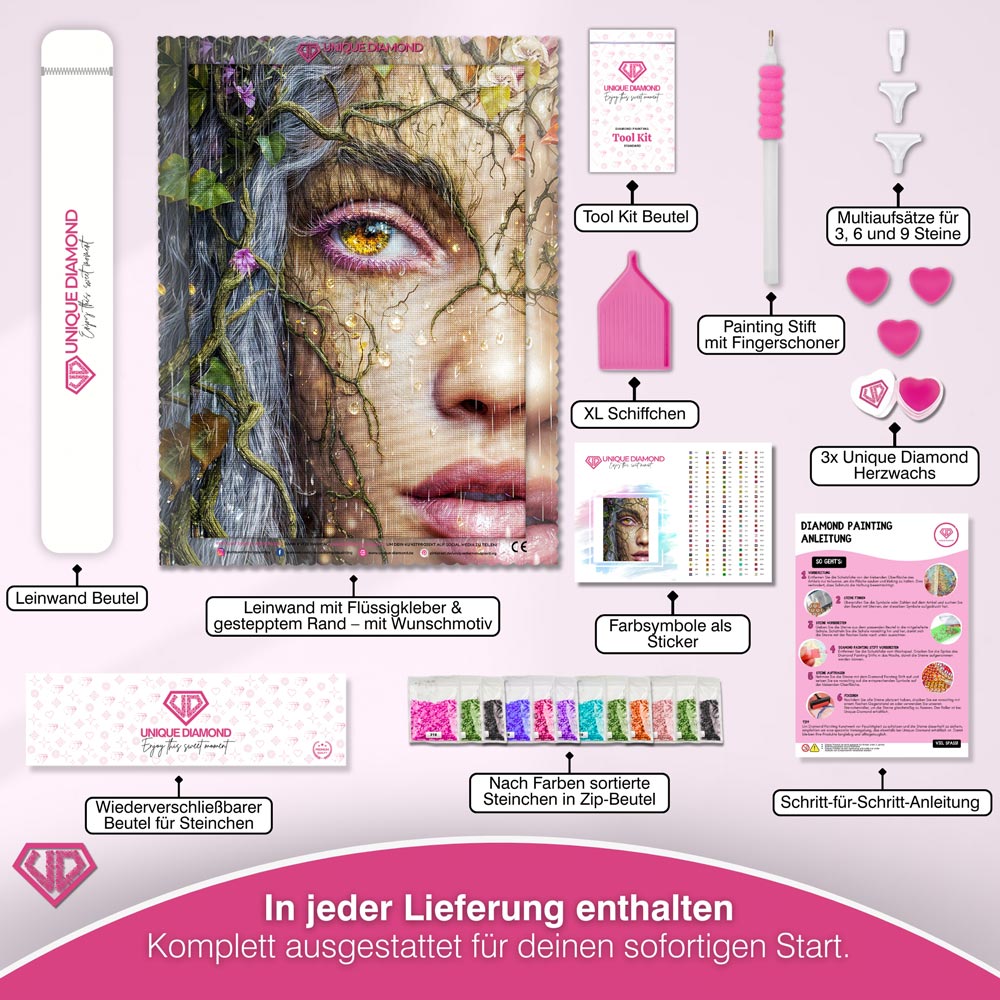 5D Diamond Painting – Elenya, Träne des Waldes Unique-Diamond