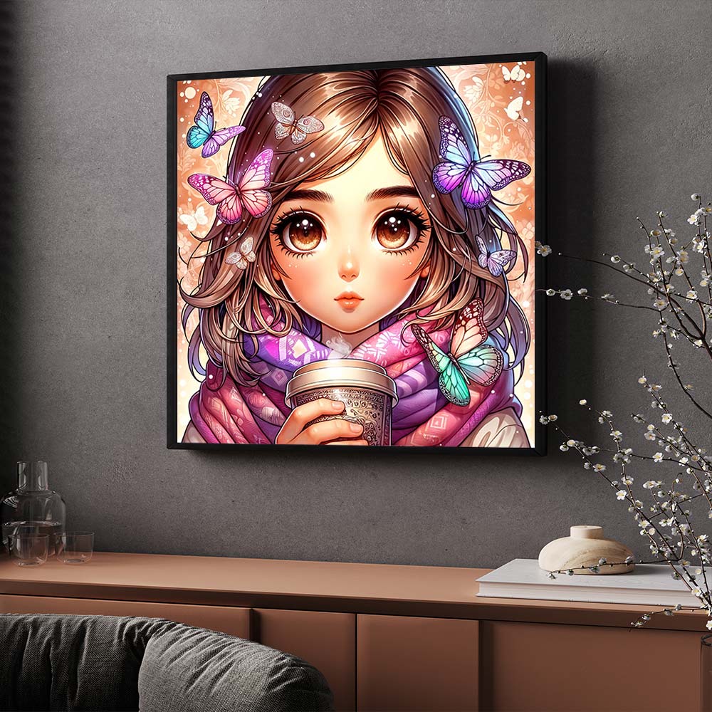 5D Diamond Painting – Elina und die Schmetterlingsstille