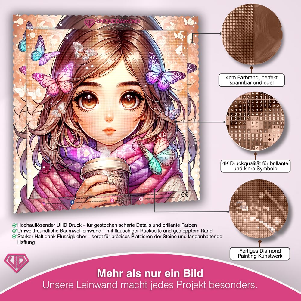 5D Diamond Painting – Elina und die Schmetterlingsstille