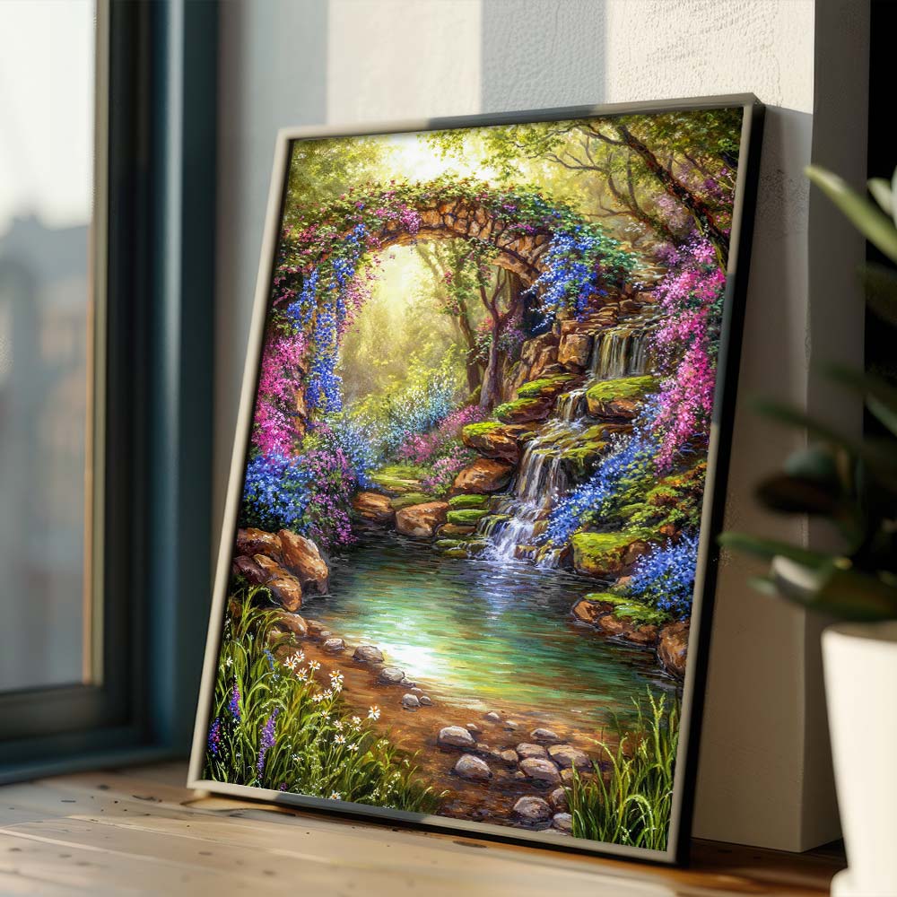 5D Diamond Painting – Elinoras Blütenbrücke