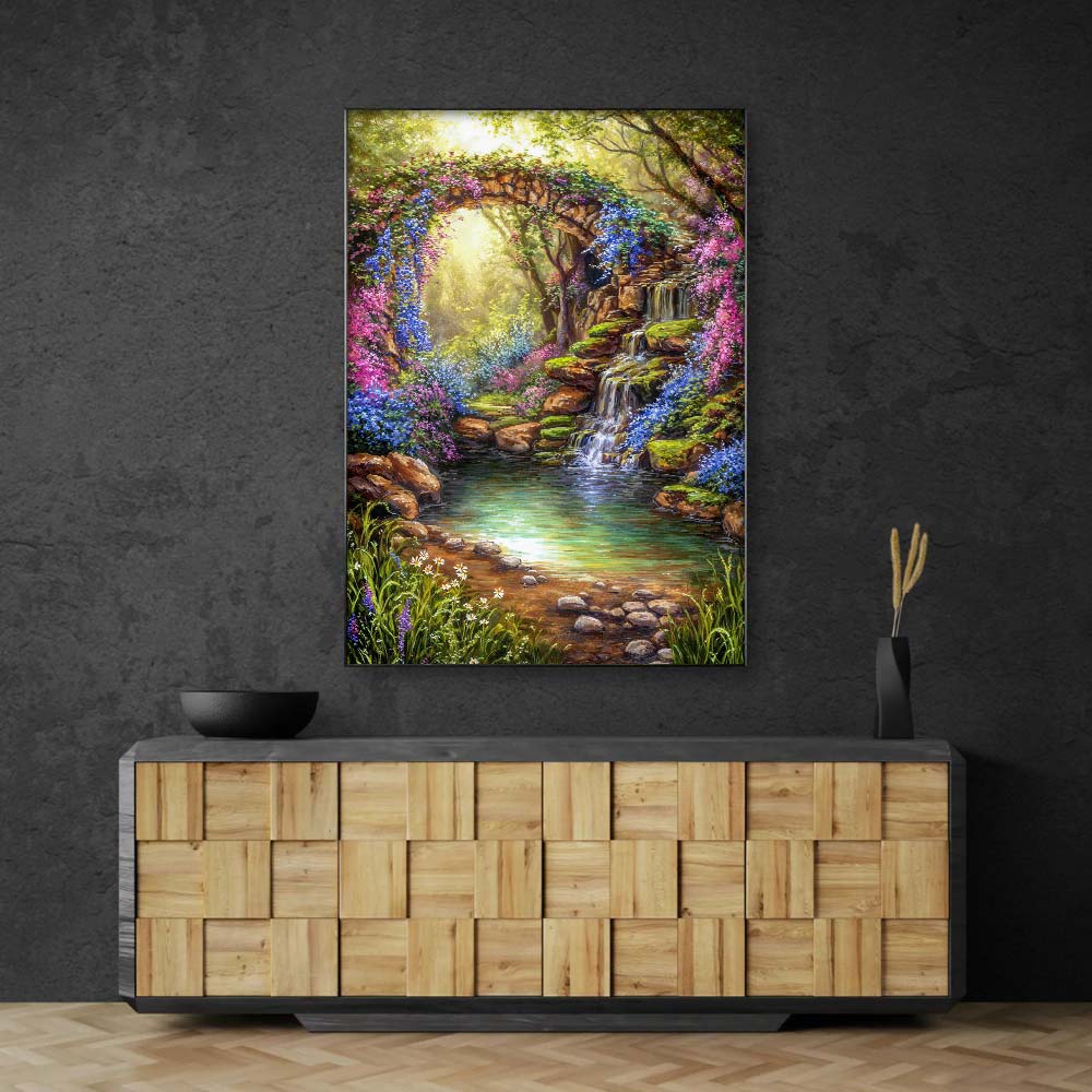 5D Diamond Painting – Elinoras Blütenbrücke, Unique-Diamond