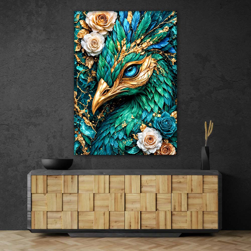 5D Diamond Painting – Emerald Phoenix Bloom