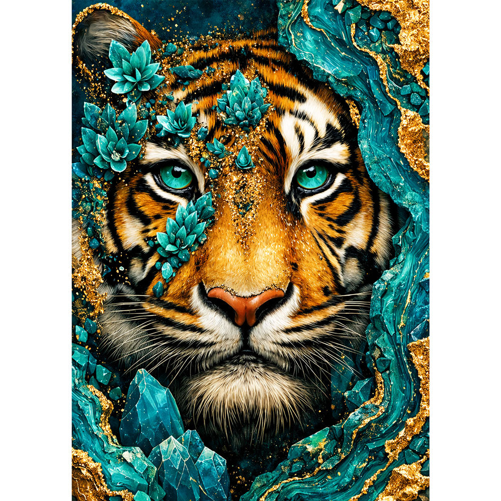 5D Diamond Painting – Emerald Tiger Spirit, Unique-Diamond