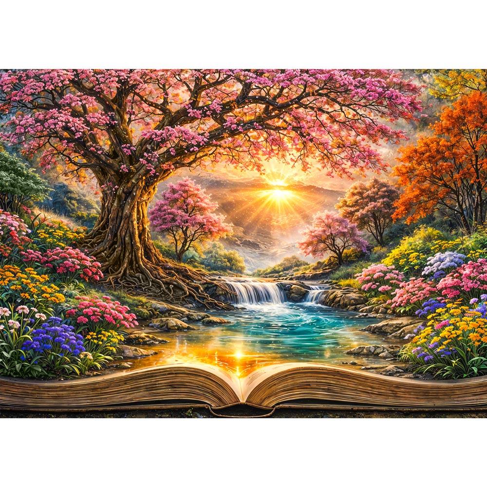 5D Diamond Painting – Enchanted Blossom Book Unique-Diamond