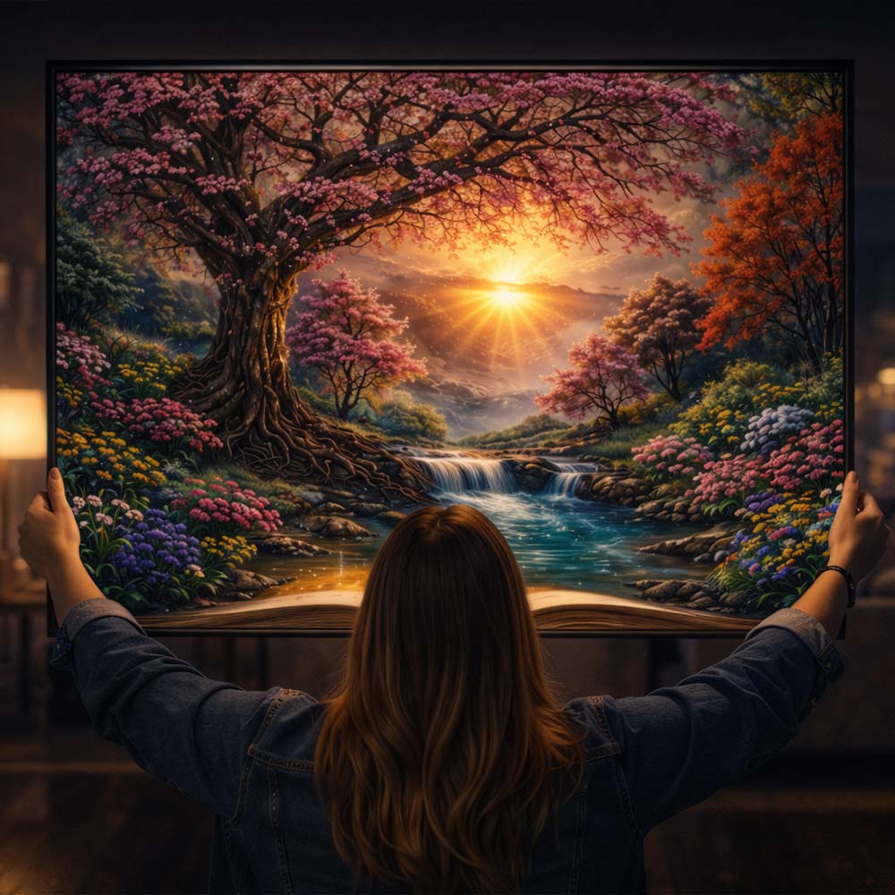 5D Diamond Painting – Enchanted Blossom Book Unique-Diamond