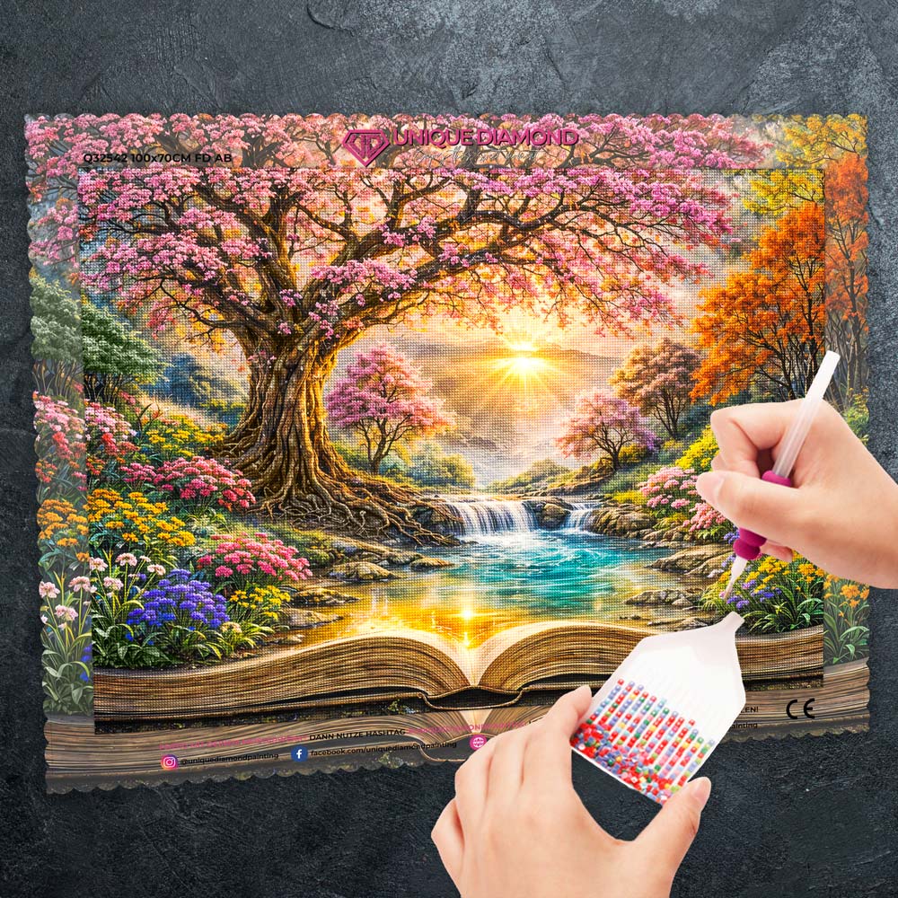 5D Diamond Painting – Enchanted Blossom Book Unique-Diamond