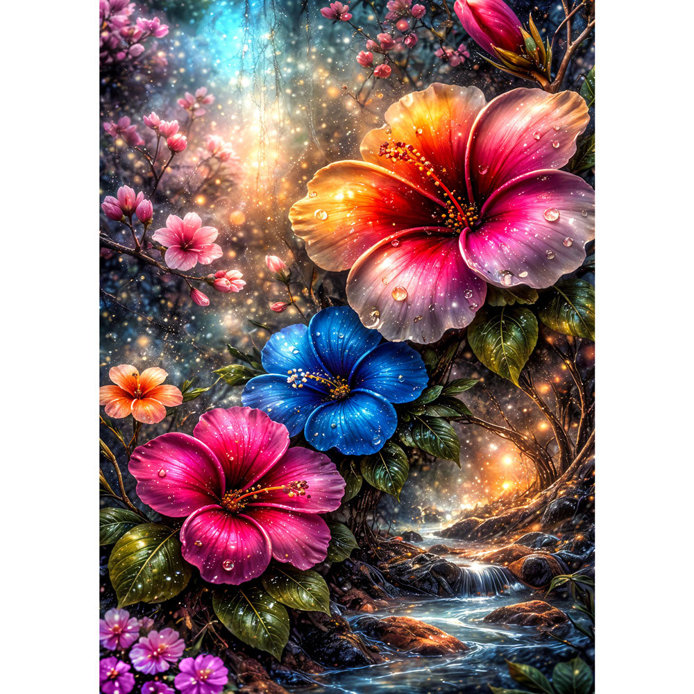 5D Diamond Painting – Enchanted Blossom Stream, Unique-Diamond