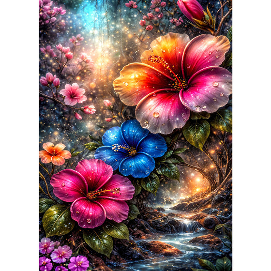 5D Diamond Painting – Enchanted Blossom Stream, Unique-Diamond