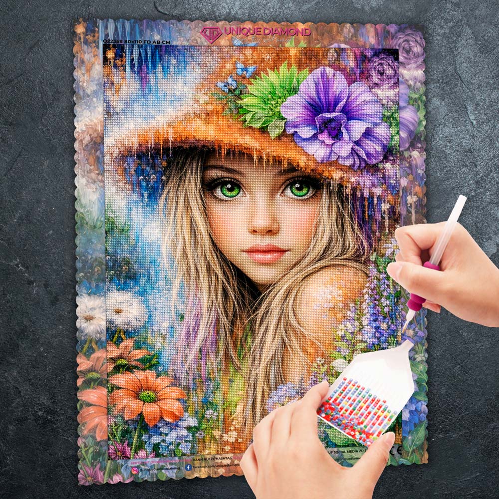 5D Diamond Painting – Enchanted Flower Girl
