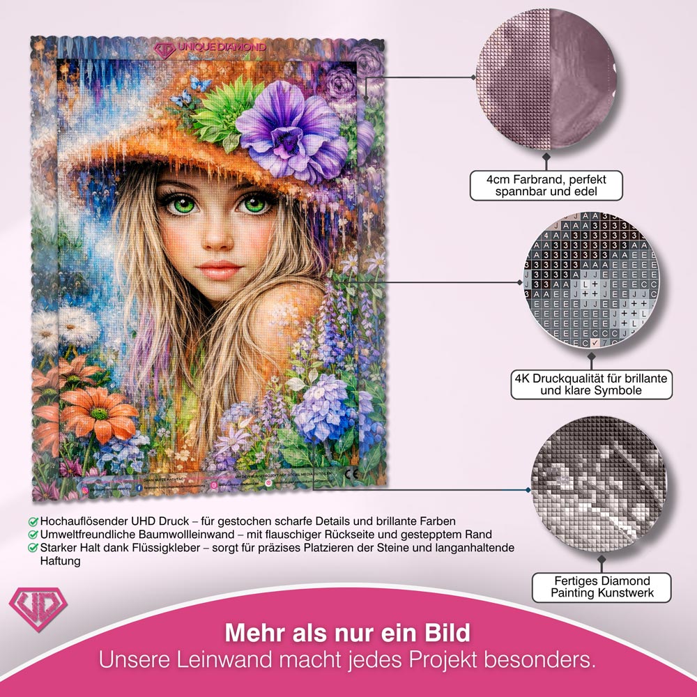 5D Diamond Painting – Enchanted Flower Girl