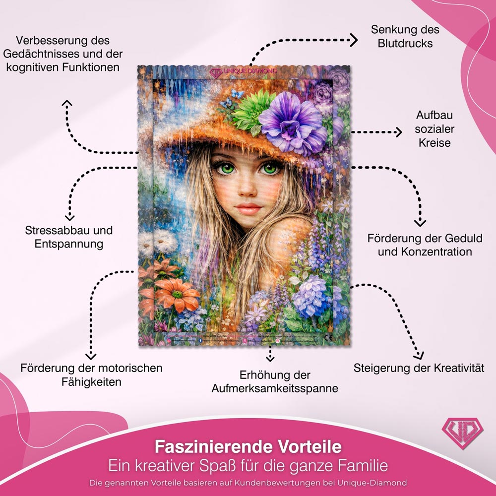 5D Diamond Painting – Enchanted Flower Girl