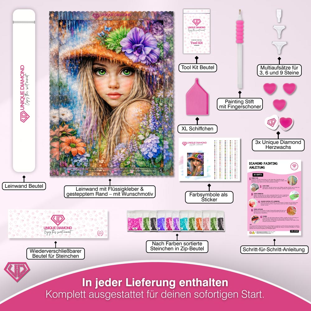 5D Diamond Painting – Enchanted Flower Girl
