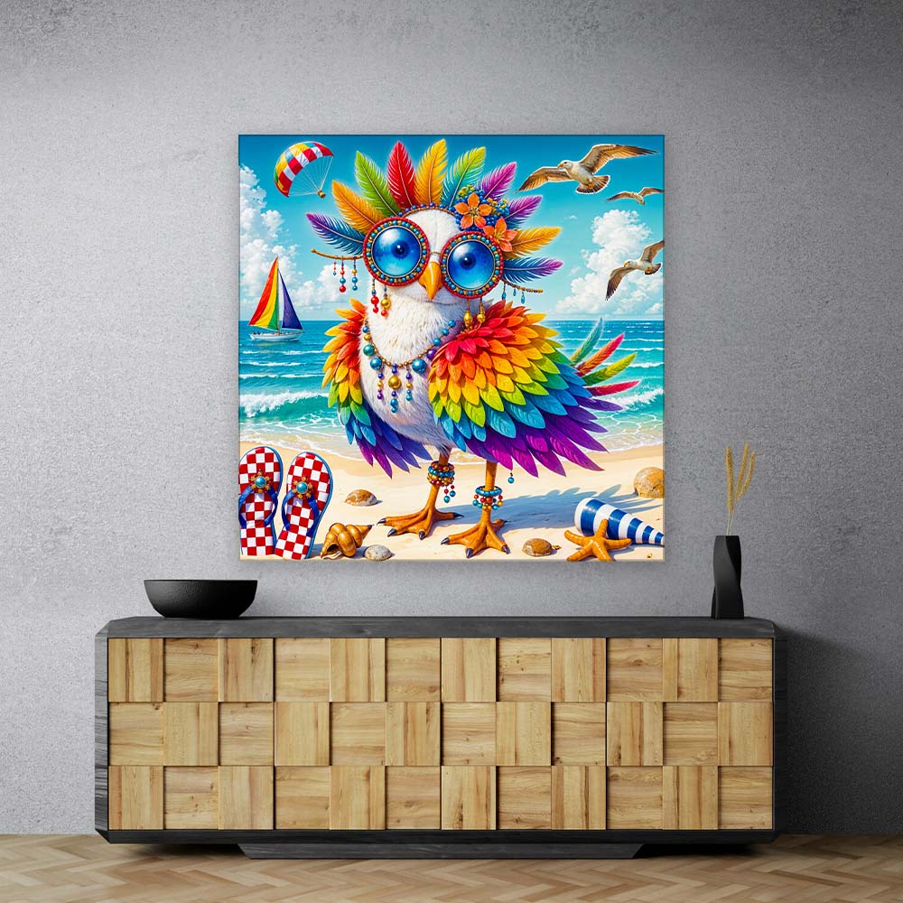 5D Diamond Painting – Eulalia, die Strandeule, Unique-Diamond
